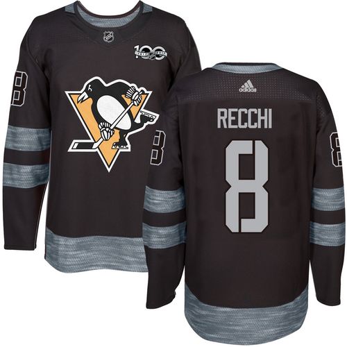 Adidas Penguins #8 Mark Recchi Black 1917-100th Anniversary Stitched NHL Jersey